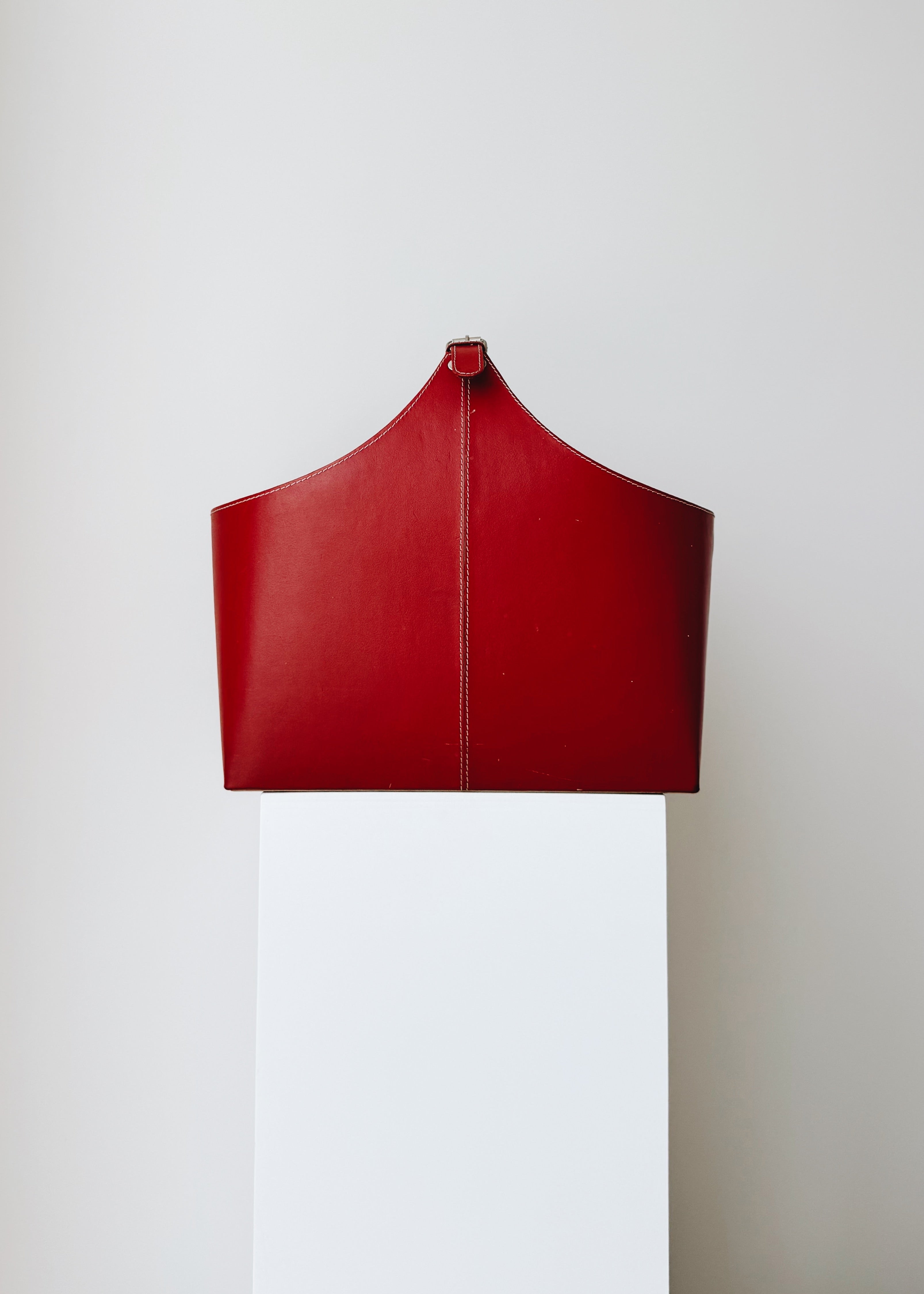 Red Leather Bucket Bag