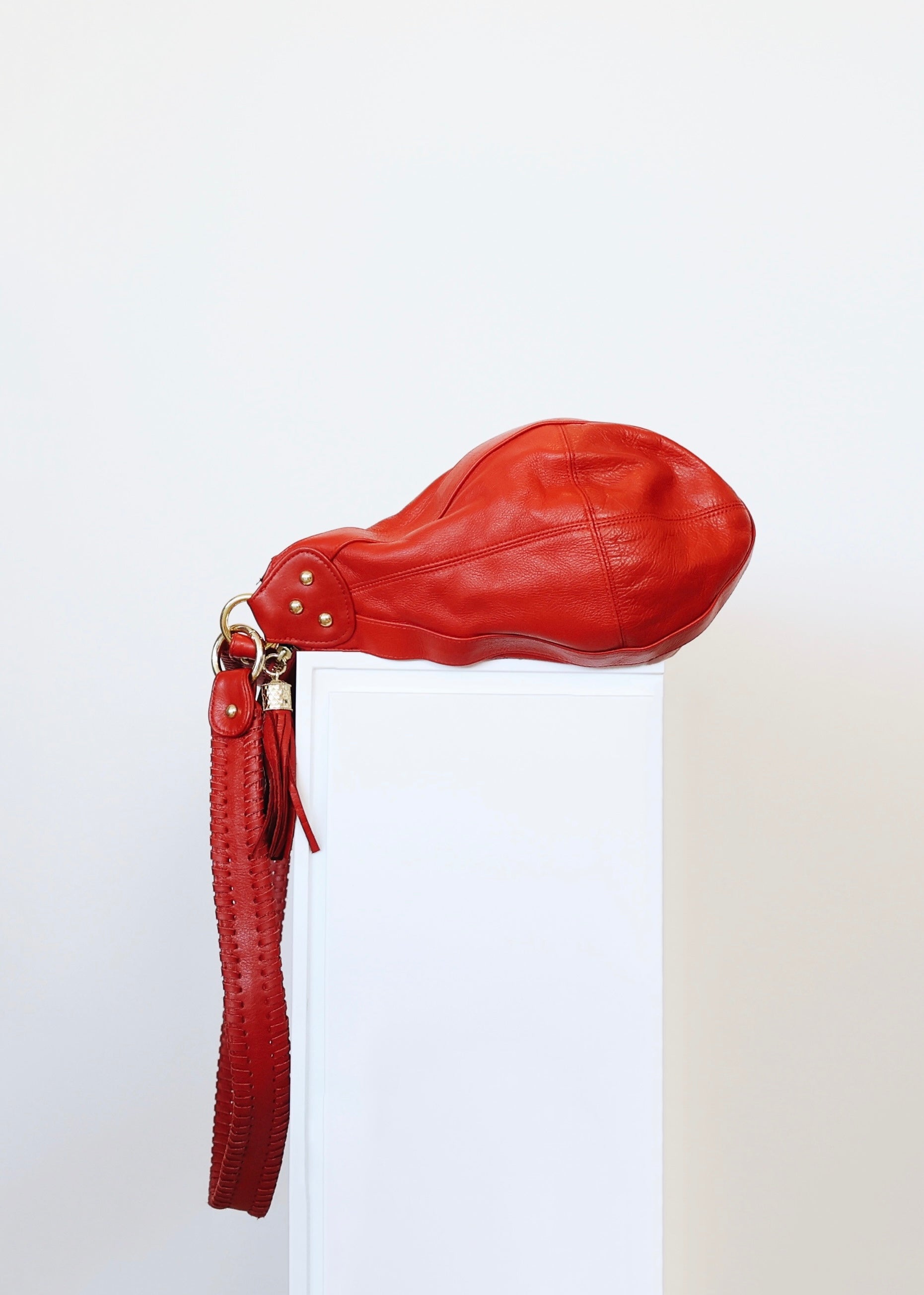 Red Leather Shoulder Bag